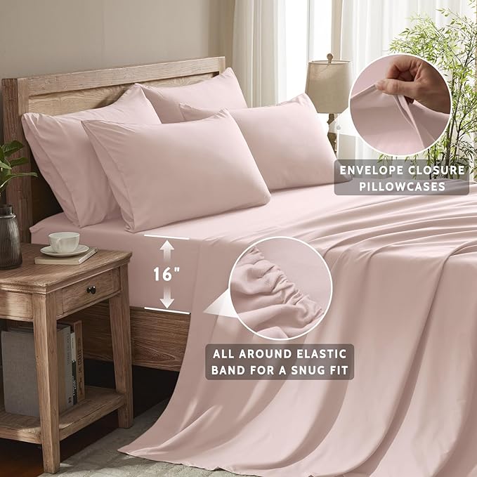 Microfiber Cooling Bed Sheet Set - Full - 6 Piece