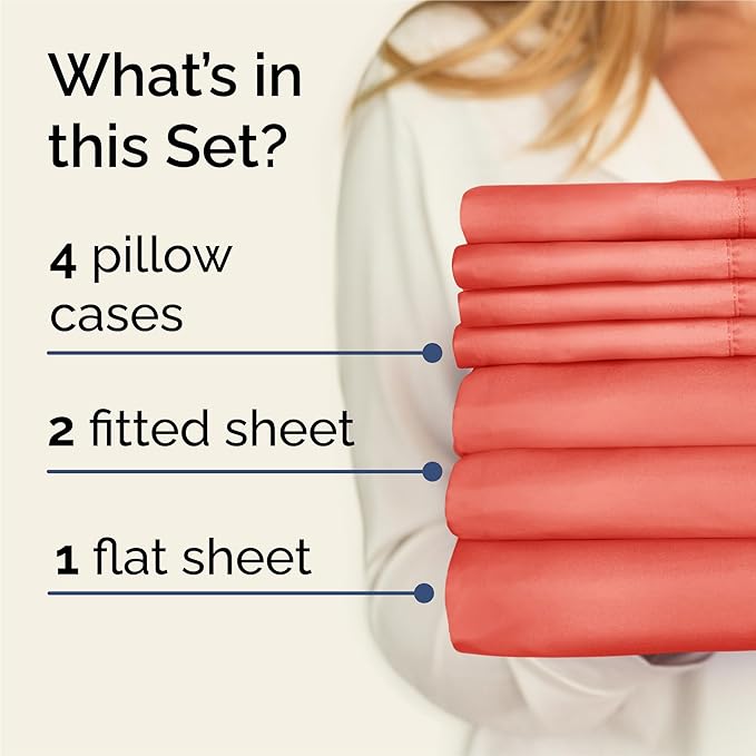Cooling Bed Sheet Set - Split King - 16 in Deep Pocket - 7 Piece