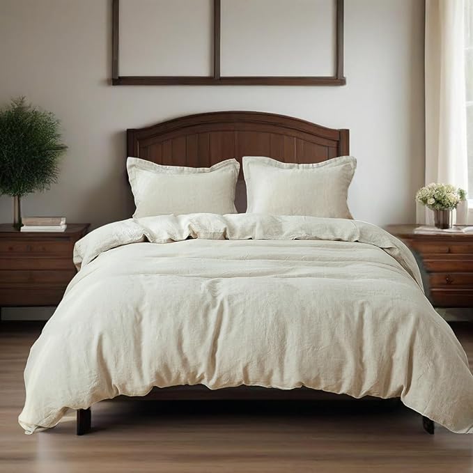 Linen Duvet Cover Set - Queen - 3 Piece