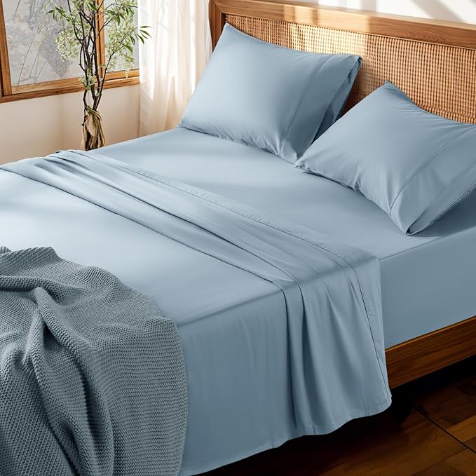 100% Cotton Bed Sheet Set - Queen - 4 Piece