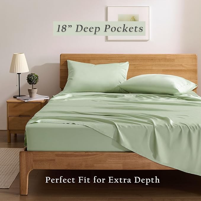Bamboo Cooling Bed Sheet Set - King - 4 Piece