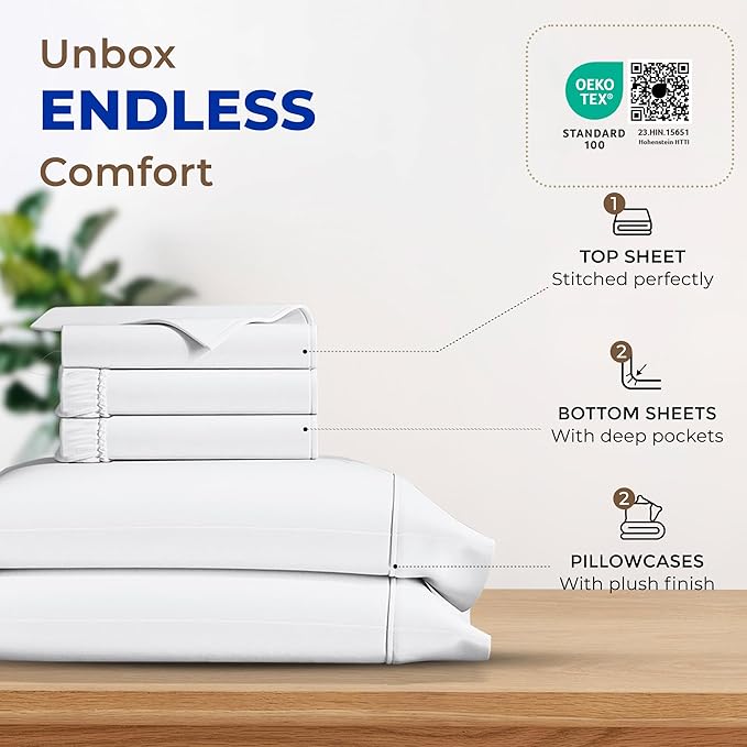 Cooling Bed Sheet Set - Split King - 16 in Deep Pocket - 5 Piece