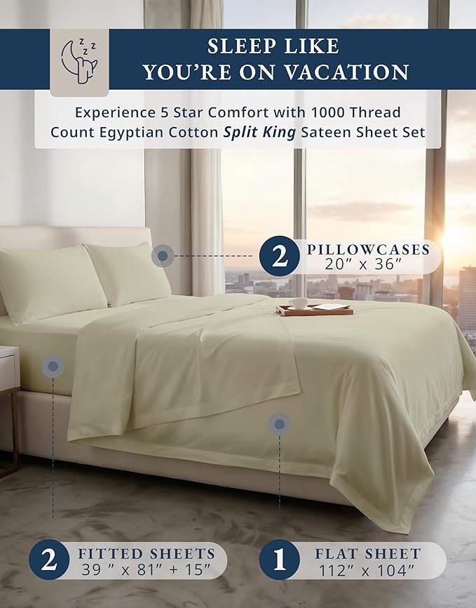 Linen Cooling Bed Sheet Set - Split King