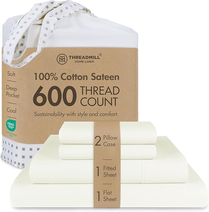 100% Cotton Cooling Bed Sheet Set - Full - 4 Piece