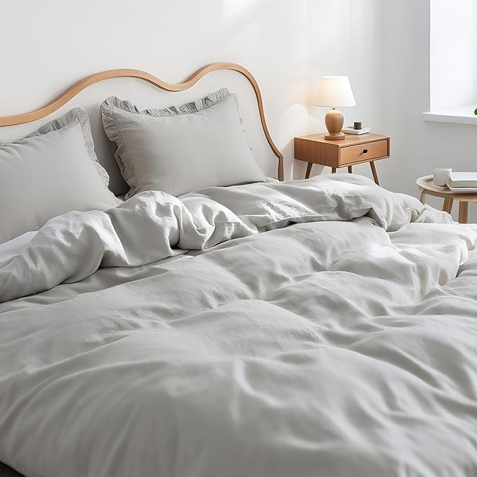 Linen Duvet Cover Set - King - 3 Piece