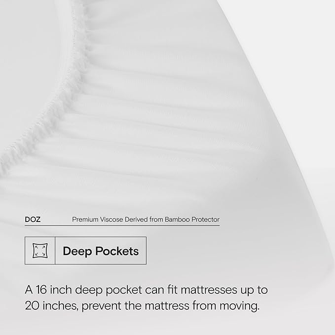 Bamboo Cooling Mattress Protector - Twin XL - 16 in Deep Pocket