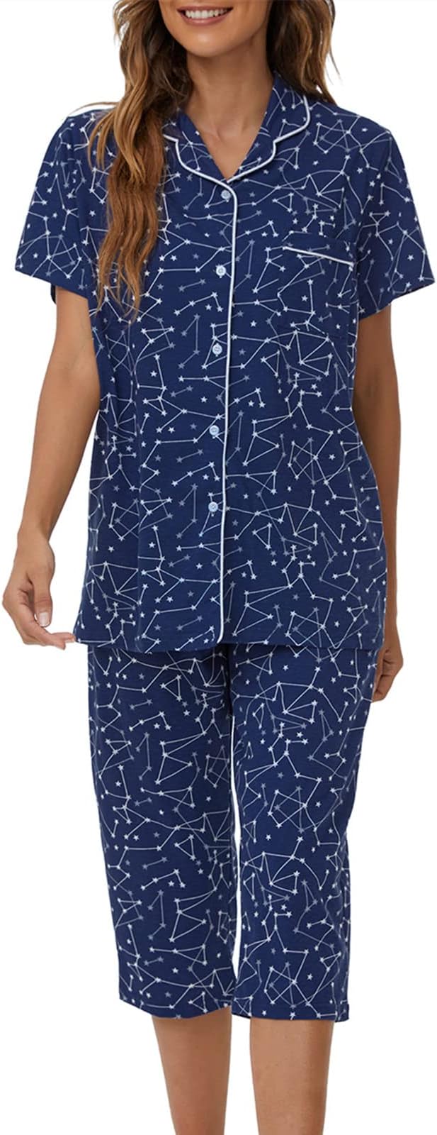 Capri Pajama Set - Short Sleeve - 2 Piece