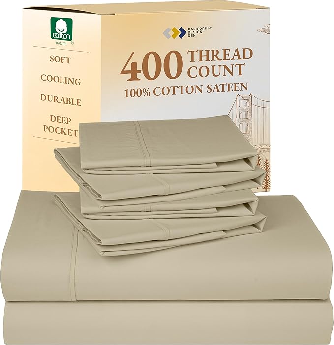 100% Cotton Bed Sheet Set - Queen - 6 Piece