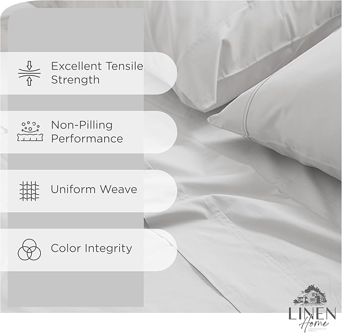 100% Cotton Bed Sheet Set - King - 4 Piece