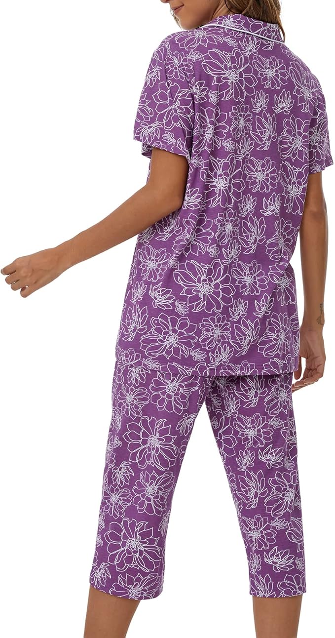 Capri Pajama Set - Short Sleeve - 2 Piece