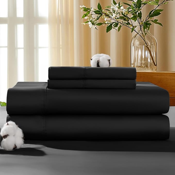 100% Cotton Bed Sheet Set - King - 4 Piece