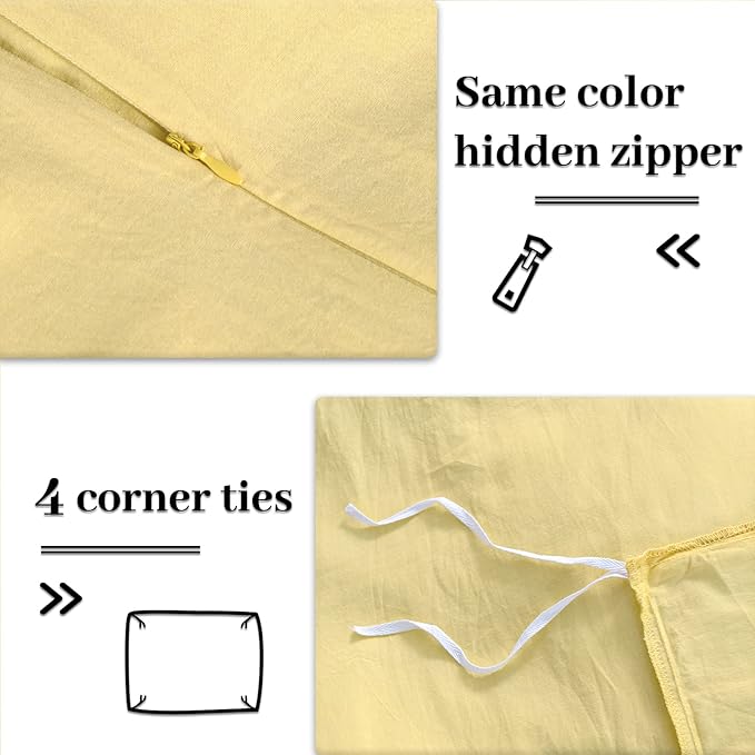 Linen Duvet Cover Set - Queen - 3 Piece