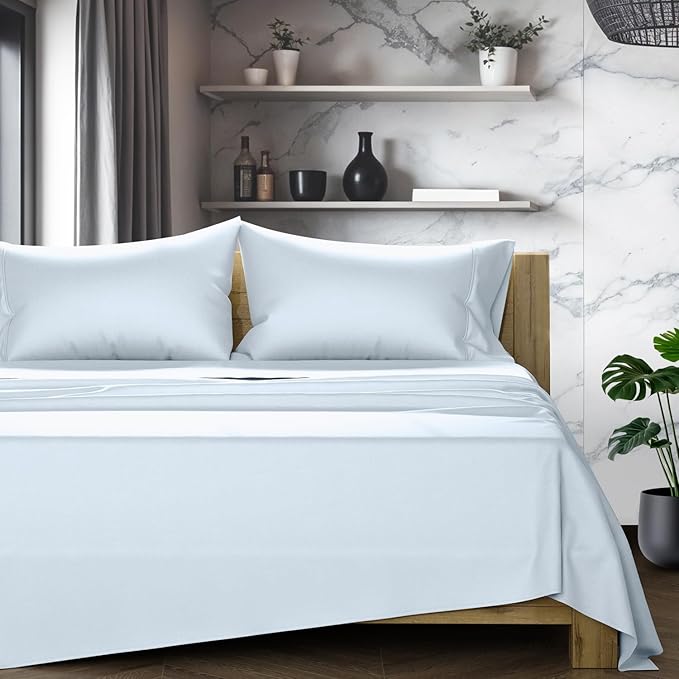 Linen Cooling Bed Sheet Set - King - 17 in Deep Pocket - 4 Piece