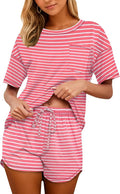Women's 100% Cotton Shorts Pajama Set - Short Sleeve - 2 Piece