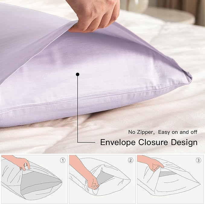 100% Cotton Pillowcase Set - Standard - 20 x 26 in - 2 Piece