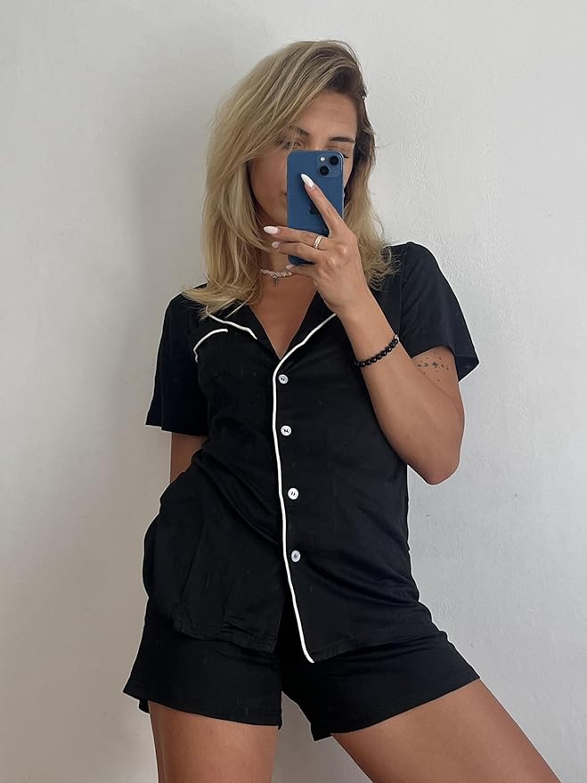 Women's Pajama Set - Short Sleeve - 2 Piece