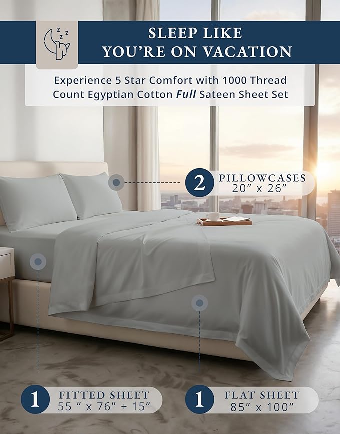 100% Cotton Bed Sheet Set - Full