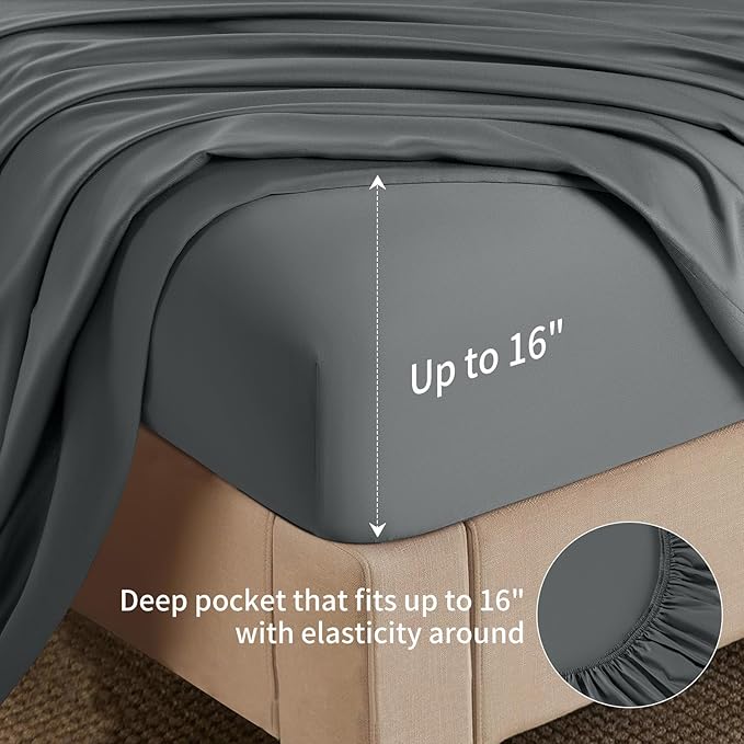 Bamboo Cooling Bed Sheet Set - Queen - 6 Piece