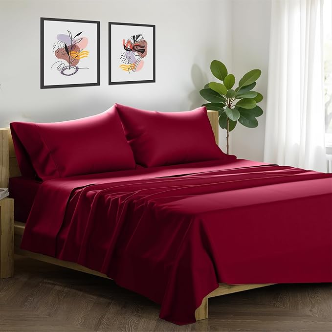 Linen Cooling Bed Sheet Set - California King - 17 in Deep Pocket - 4 Piece