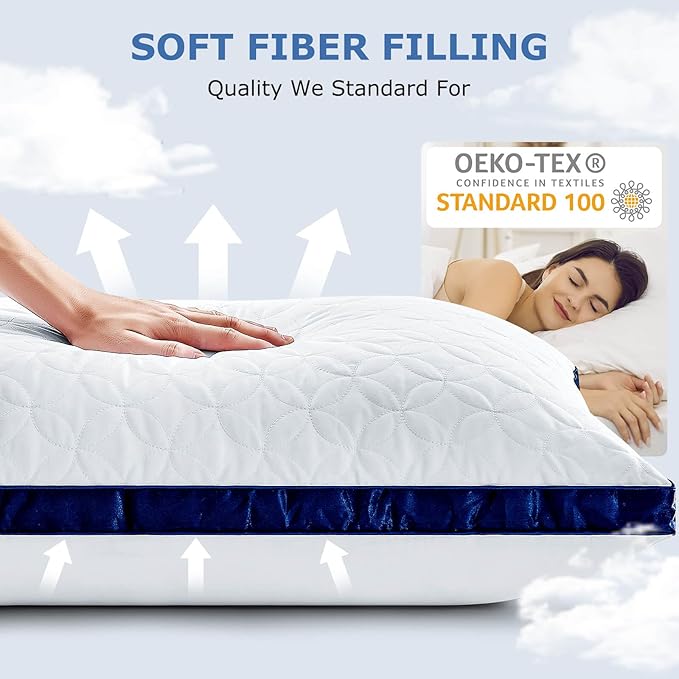 Down Alternative Cooling Bed Pillow - Queen - 2 Pack