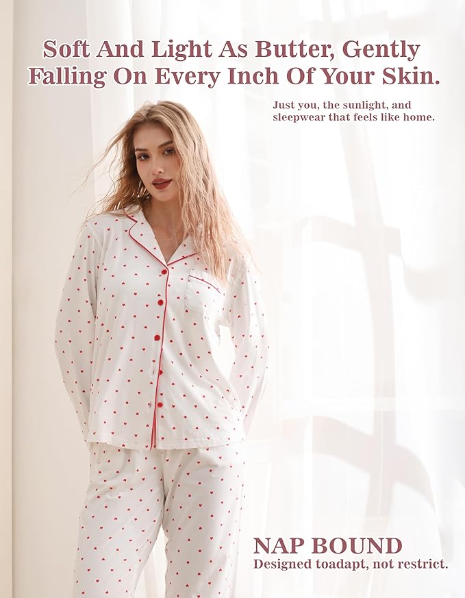 Women's 100% Cotton Pajama Set - Long Sleeve