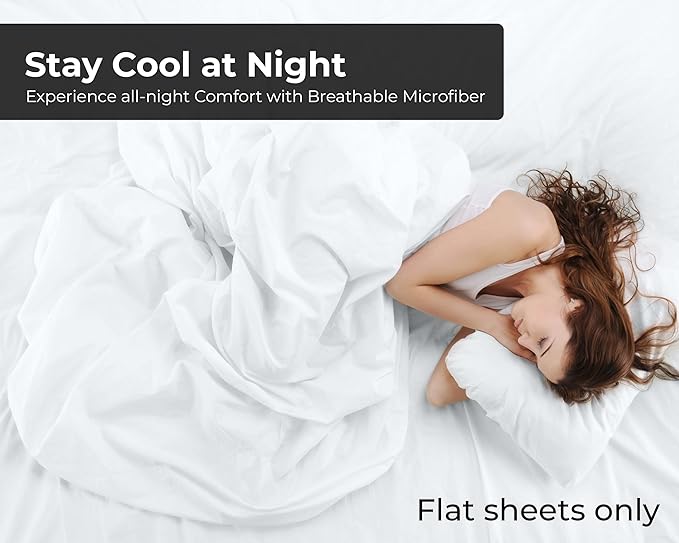 Microfiber Flat Sheet - Twin XL - 2 Pack