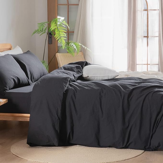 Linen Duvet Cover Set - Queen - 3 Piece