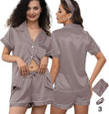 Satin Shorts Pajama Set - 3 Piece