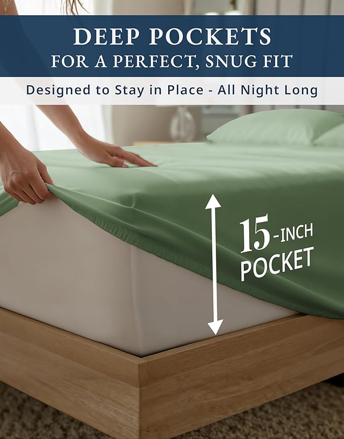 Linen Bed Sheet Set - Full - 4 Piece