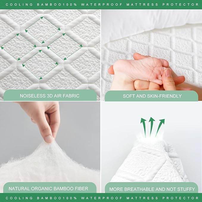 Bamboo Cooling Mattress Pad - Queen