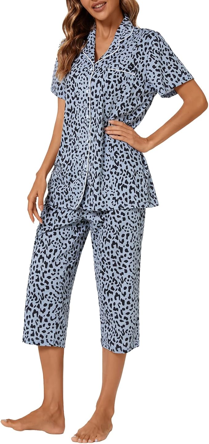 Capri Pajama Set - Short Sleeve - 2 Piece