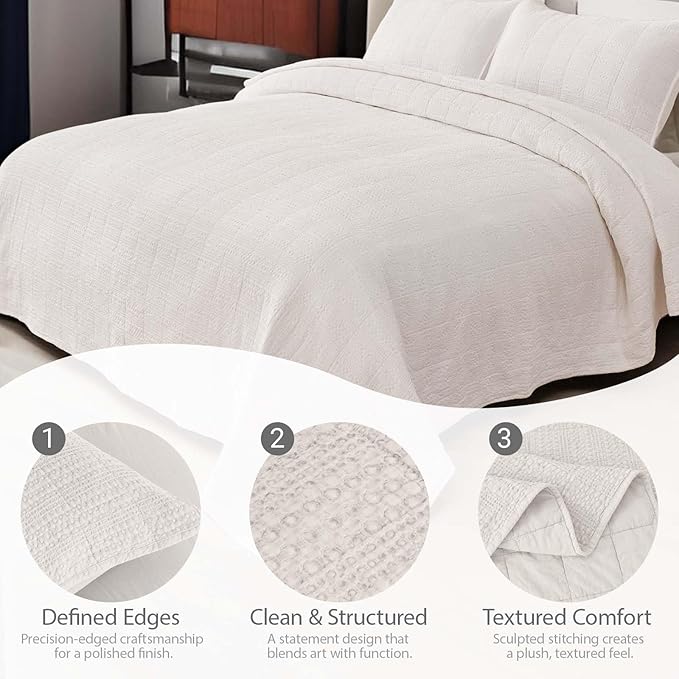 100% Cotton Quilt Set - Queen - 3 Piece