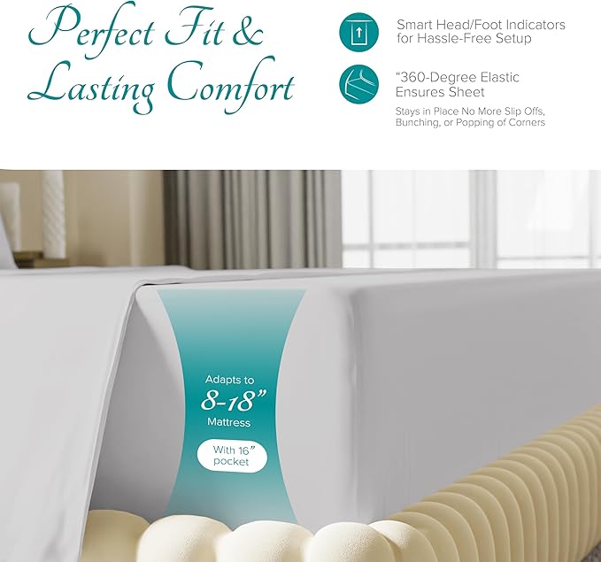 Linen Cooling Bed Sheet Set - Full - 16 in Deep Pocket - 4 Piece