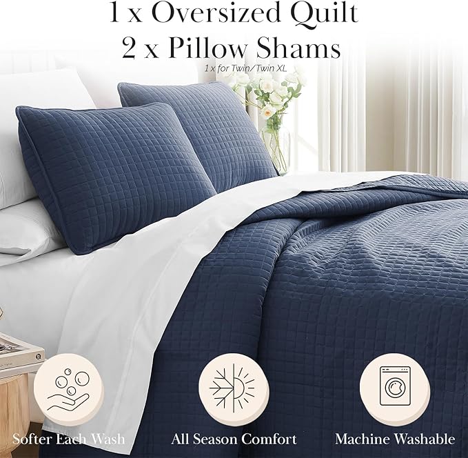 Microfiber Quilt Set - Twin