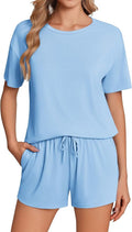 Women's Bamboo Shorts Pajama Set - Short Sleeve - 2 Piece