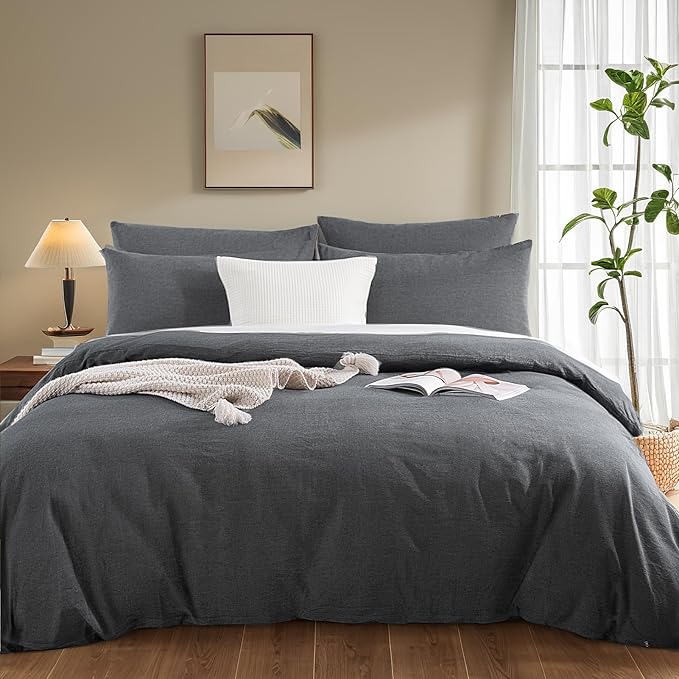 Linen Duvet Cover Set - King - 3 Piece