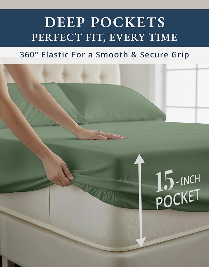 Linen Bed Sheet Set - King - 4 Piece