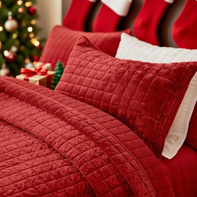 Velvet Quilt Set - King - 3 Piece