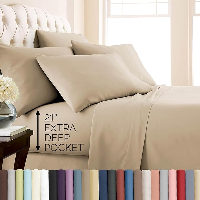 Bed Sheet Set - Split King - 7 Piece