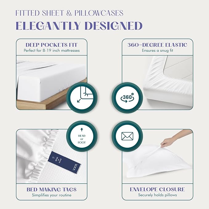 Linen Cooling Bed Sheet Set - King - 4 Piece