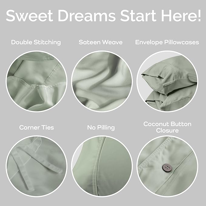 Bamboo Cooling Duvet Cover Set - King - 3 Piece