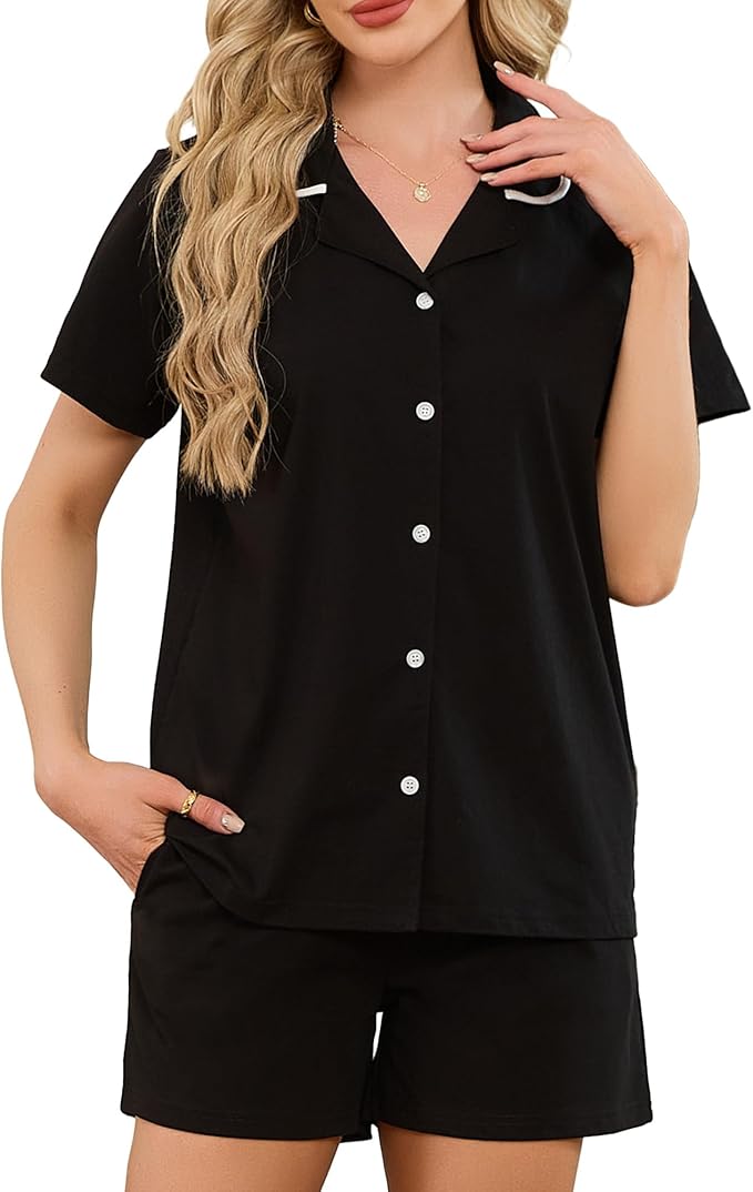 Women's Shorts Pajama Set - Short Sleeve - 2 Piece