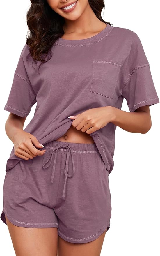 Women's 100% Cotton Shorts Pajama Set - Short Sleeve - 2 Piece