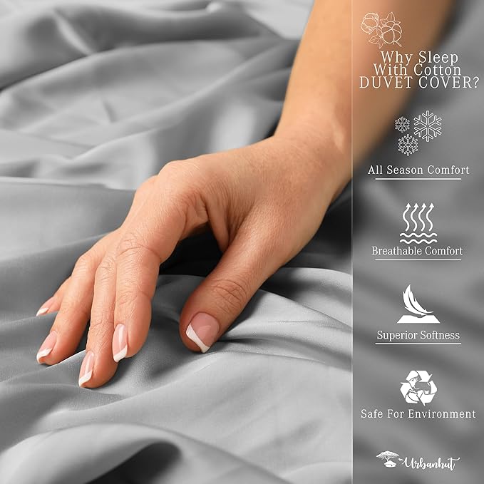 100% Cotton Duvet Cover Set - King - 3 Piece