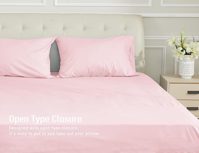 100% Cotton Pillowcase Set - King - 20 x 40 in - 2 Piece