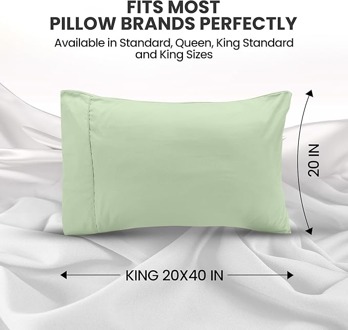 Microfiber Pillowcase Set - King - 20 x 40 in - 2 Pack