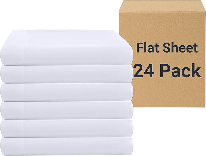 Microfiber Flat Sheet - Queen - 24 Pack
