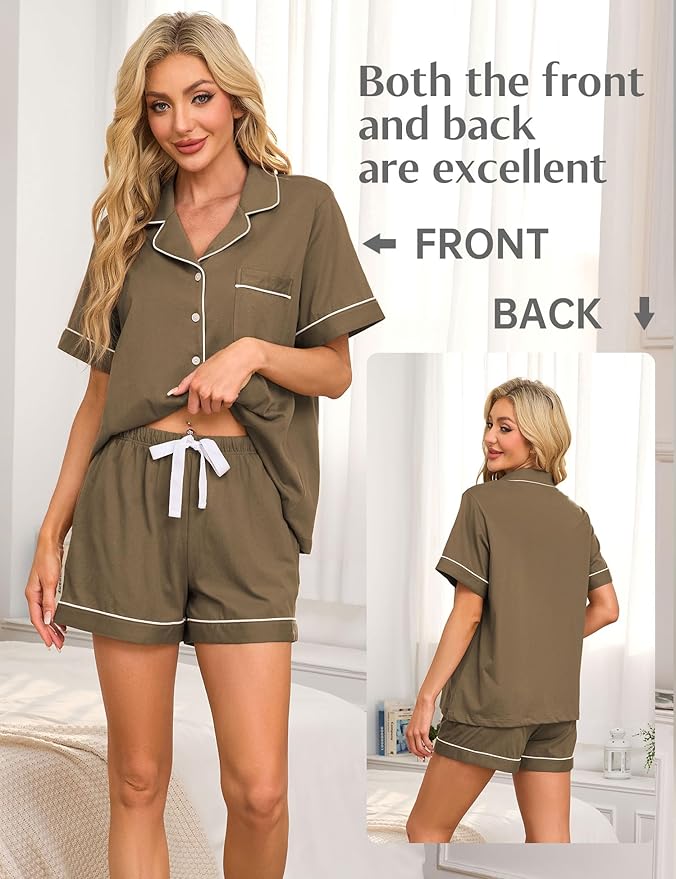 Women's Pajama Set - Short Sleeve - 2 Piece