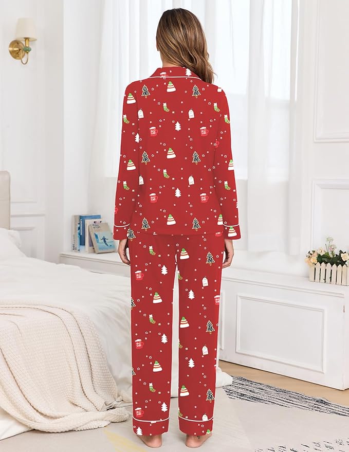 Women's 100% Cotton Pajama Set - Long Sleeve - 2 Piece