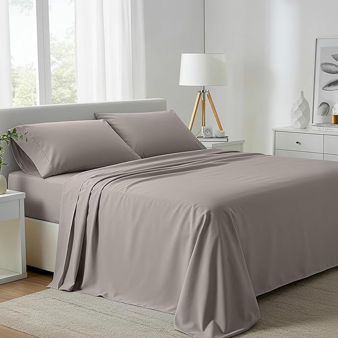 Linen Cooling Bed Sheet Set - California King - 16 in Deep Pocket - 4 Piece